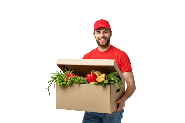 Leveringsbud med friske varer